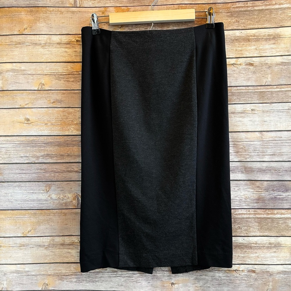 CAbi Black Gray Ponte Knit Pencil Skirt Style 449 Size 4